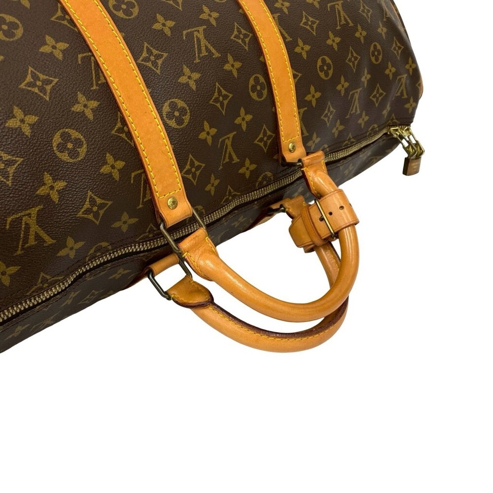 LOUIS VUITTON Authentic Brown Leather Boston Bag - Picture 4 of 9